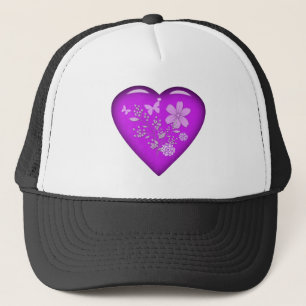 Casquette Beau Coeur Floral De Verre