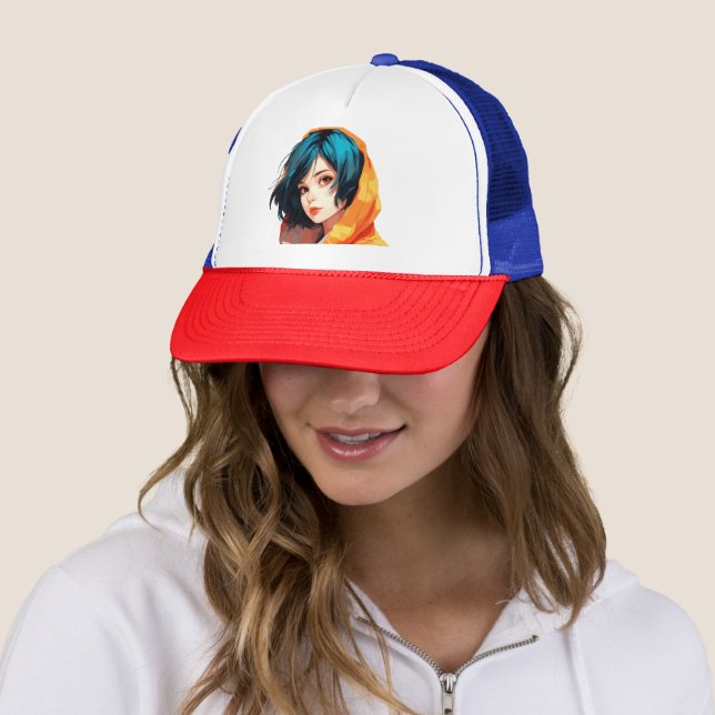 Casquette Beauté Animée Vibrante (En situation)
