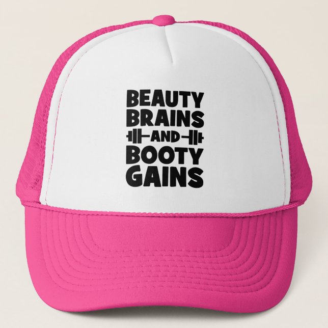 Casquette Beauté, Cerveaux, Gains de Booty - Gymnase pour fe (Devant)