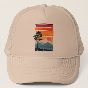Casquette Beauté de la nature de montagne au coucher du sole