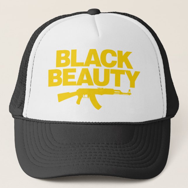 Casquette Beauté noire AK - jaune (Devant)