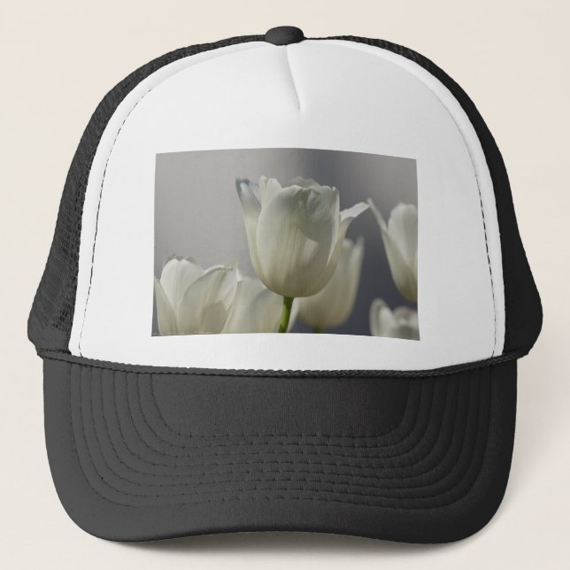 Casquette Beaux Tulipes Blancs de Printemps (Devant)