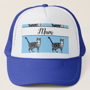 Casquette Bébé Bleu Blanc Tabby chat Chats Whimsical Maman