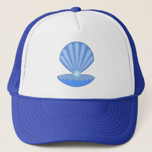 Casquette Bébé bleu Coquille d'huîtres et Pearl