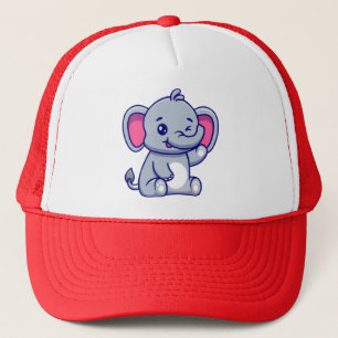 Casquette Bébé éléphant mignon assis dessin animé-23800