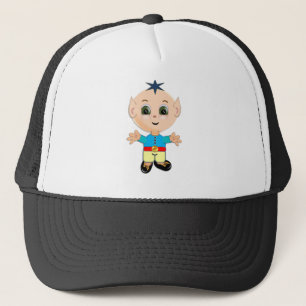 Casquette Bébé elfe heureux et mignon en vêtements bleus et