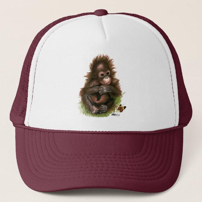 Casquette Bébé et papillon d'orang-outan (Devant)
