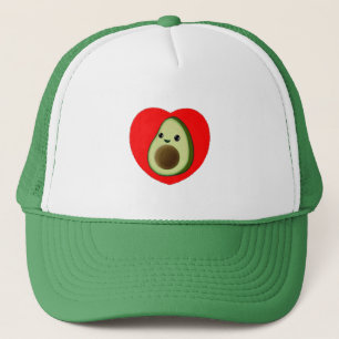 Casquette Bébé mignon Dessin Avocado Dans Le Coeur Rouge