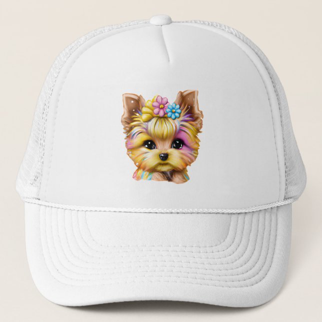 Casquette Bébé mignon et adorable Yorkie (Devant)