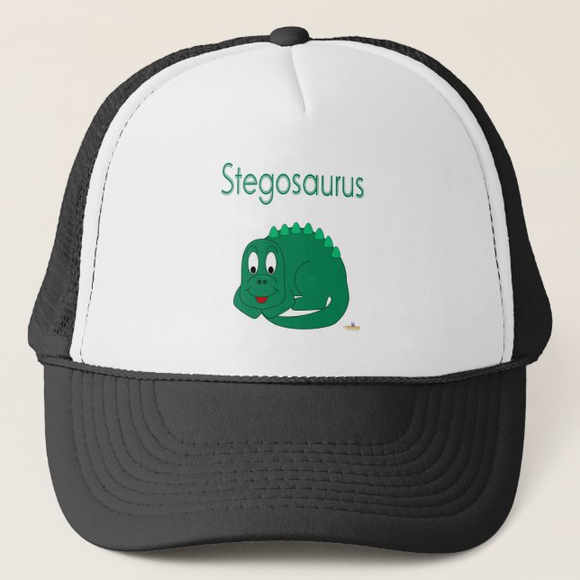 Casquette Bébé mignon Lt Green Dinosaur Stegosaurus (Devant)