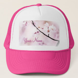 Casquette Bel arbre rose blanc de soleil de fleurs de