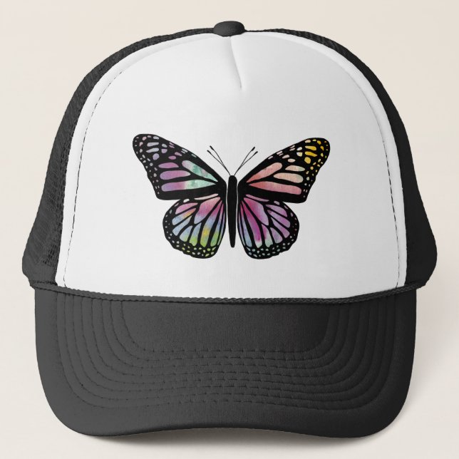 Casquette Belle aquarelle papillon Art Monarque (Devant)