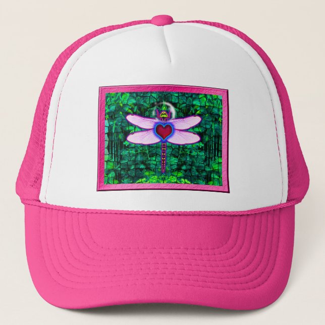 Casquette Belle Artwor encadrée "Crackel Framed Dragonfly" (Devant)