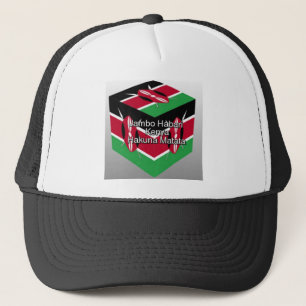 Casquette Belle Belle Cube Kenyane Drapeau avec salutation