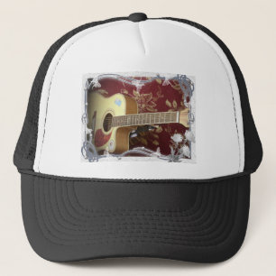 Casquette Belle guitare vintage sur motif africain