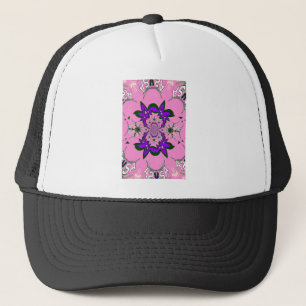 Casquette Belle œuvre d'art rose bébé floral motif teinte vi