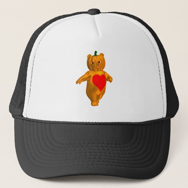 Casquette Belle Petite Ours Avec Tête Citrouille (Devant)