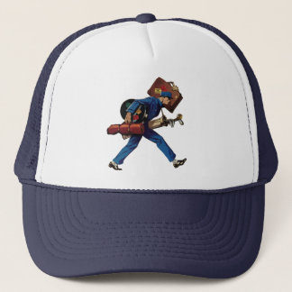 Casquette Bellhop vintage en Uniform, Suitcase et Golf Club
