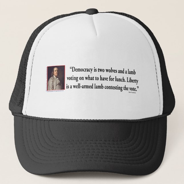 Casquette Ben Franklin Sur Le Contrôle Des Armes À Feu (Devant)