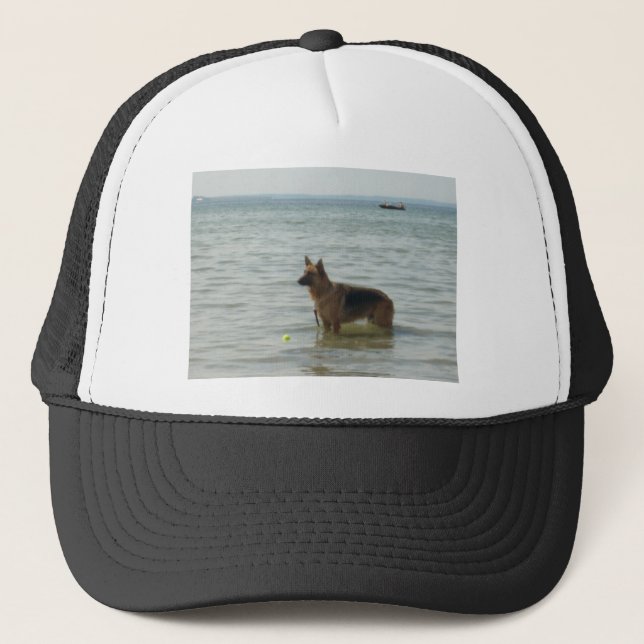 Casquette Berger allemand à la plage (Devant)