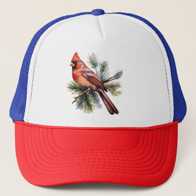 Casquette Berries rouges vibreuses aux Feuilles verts luxuri (Devant)