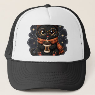 Casquette Besoin de café mignon chat noir vintage amateur de