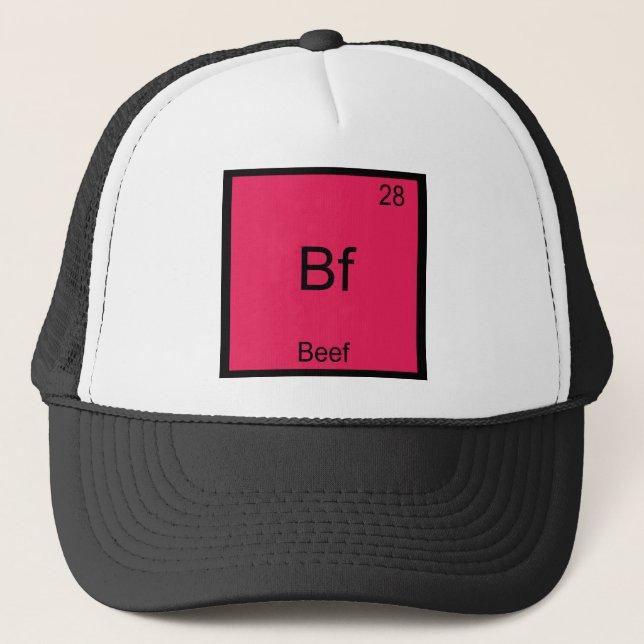 Casquette Bf - Symbole Chimique Élément Bœuf Drôle T-Shirt (Devant)