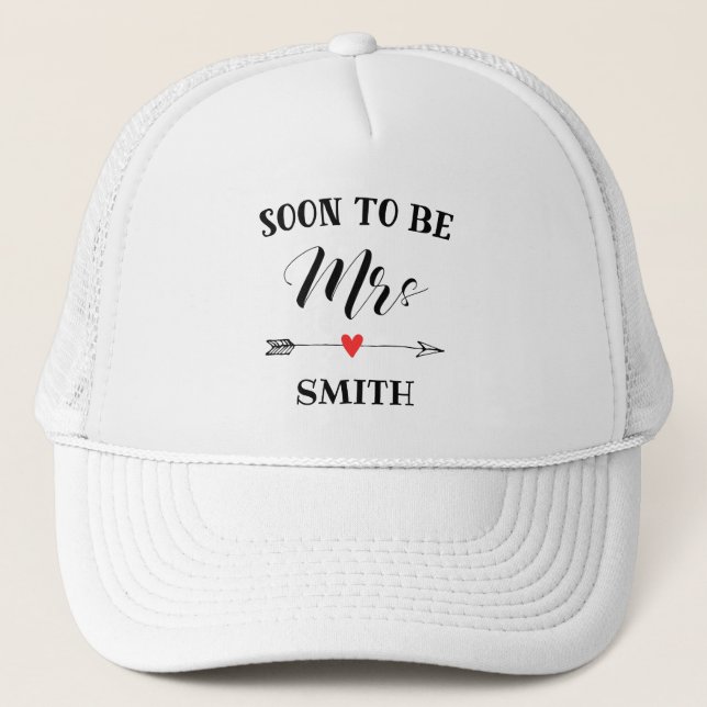 Casquette Bientôt être Mme nom personnalisé (Devant)