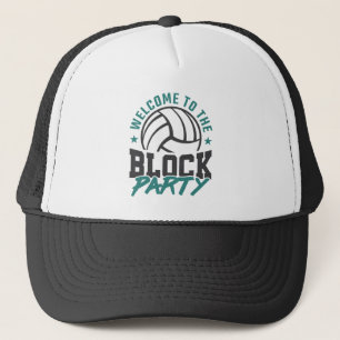 Casquette Bienvenue dans le bloc médian de volleyball du blo