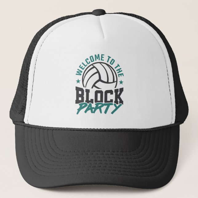 Casquette Bienvenue dans le bloc médian de volleyball du blo (Devant)