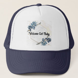 Casquette Bienvenue Fille Bébé Texte Image Baby shower