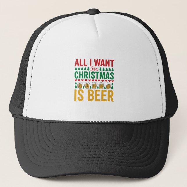 Casquette Bières de Noël Conception de boisson de vacances d (Devant)