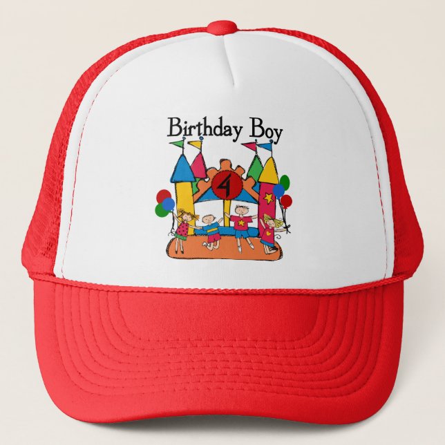 Casquette Big Bounce Boy 4th Birthday Tshirts et cadeaux (Devant)