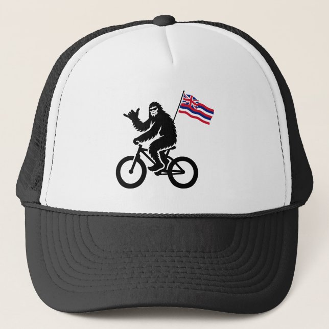 Casquette Bigfoot Cyclisme Drapeau d'Hawaii (Devant)