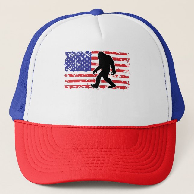 Casquette Bigfoot et le drapeau américain (Devant)