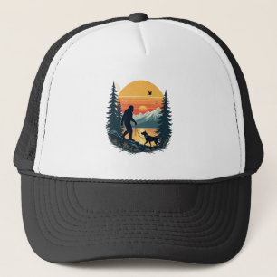 Casquette Bigfoot Vintage Marche Chien Montagne Coucher de s