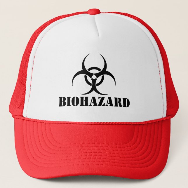 Casquette BIOHAZARD Avertissement Étiquette Halloween Hallow (Devant)