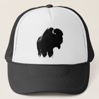 Casquette Bison de bison noir et blanc Pop Art