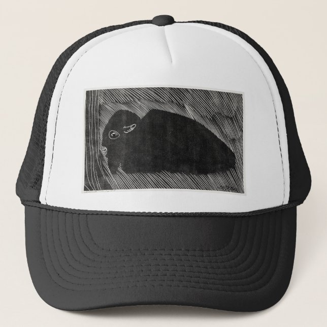 Casquette Bison noir et blanc à mentage simple (Devant)