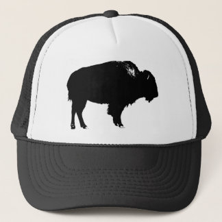 Casquette Bison noir et blanc Silhouette Pop Art
