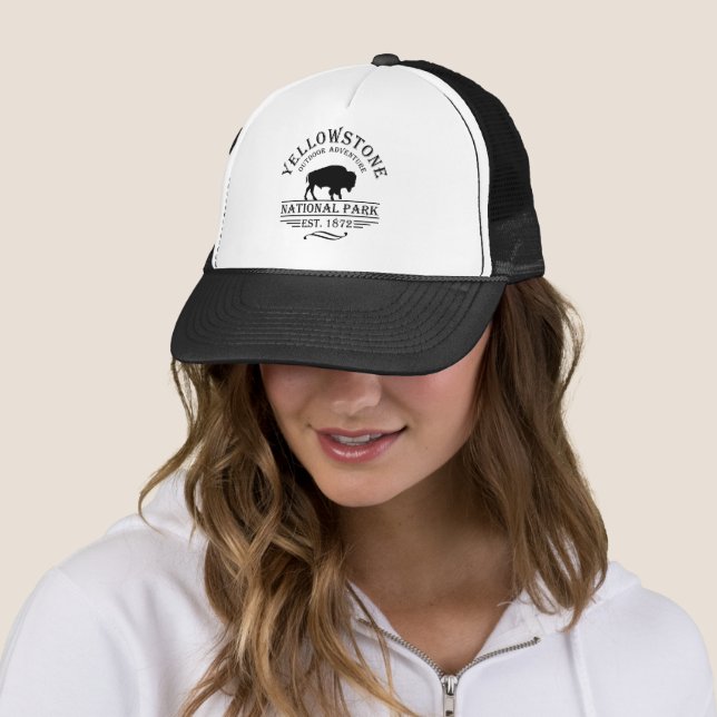 Casquette Bison Vintage Parc National de Yellowstone (En situation)