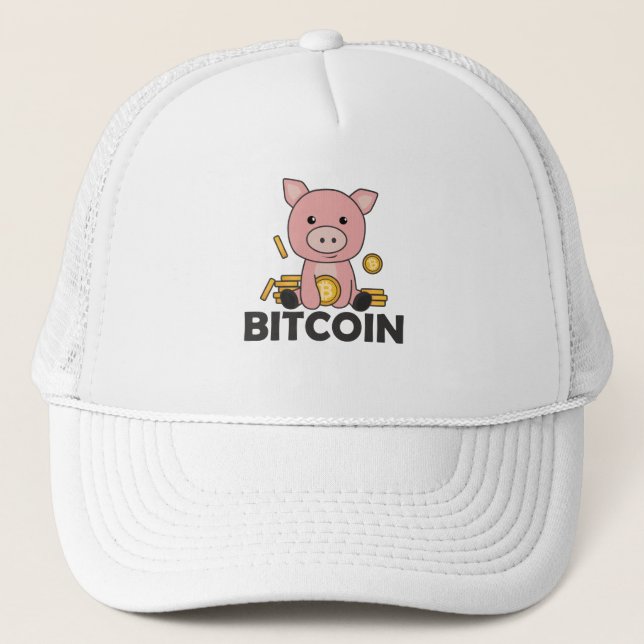 Casquette Bitcoin Piggy Bank Hodins tenir des pièces numériq (Devant)