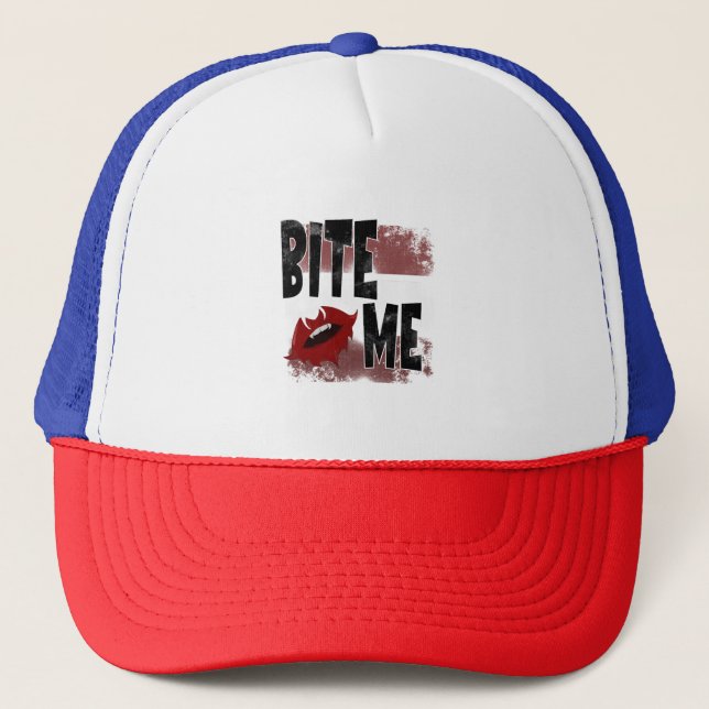 Casquette Bite me - Citation Cool - Halloween - Bat (Devant)