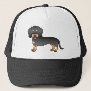 Casquette Black And Tan Wire Haired Dachshund Cartoon Dog