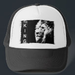 Casquette Black Blanc Le Roi Moderne Élégant Pop Art Lion<br><div class="desc">Blanc Noir Le King Moderne Elégant Pop Art Lion Head Modèle Baseball Trucker Chapeau.</div>