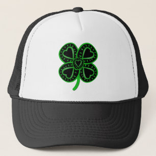 Casquette Black Green Clover Heart St Patrick's Day Casquett