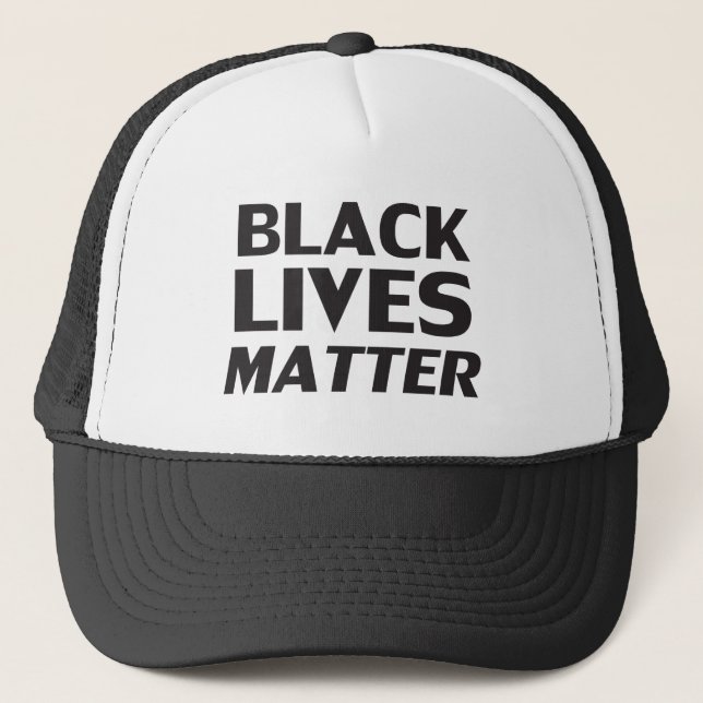 Casquette Black Lives Matt blanc noir typographie moderne (Devant)