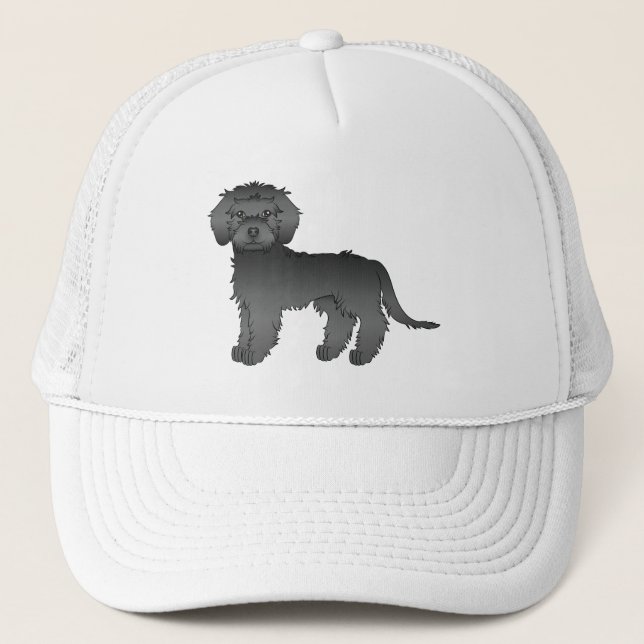 Casquette Black Mini Goldendoodle Cute Cartoon Dog (Devant)