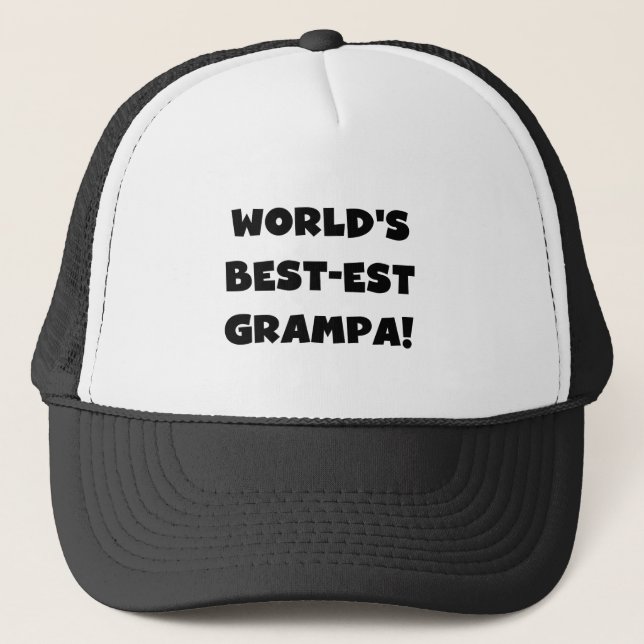 Casquette Black Text Les meilleurs t-shirts Grampa du monde (Devant)