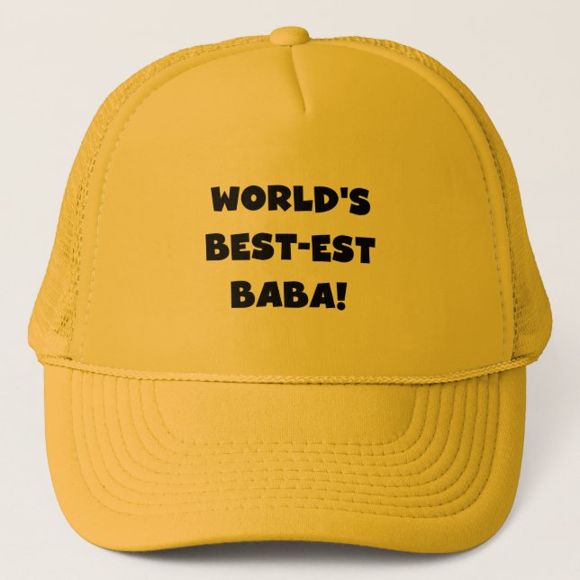 Casquette Black Text Meilleurs T-shirts et cadeaux Baba (Devant)